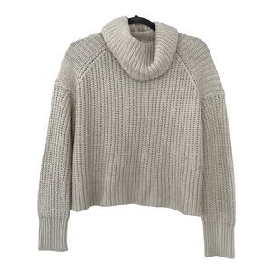 Ivory knit oversized turtleneck